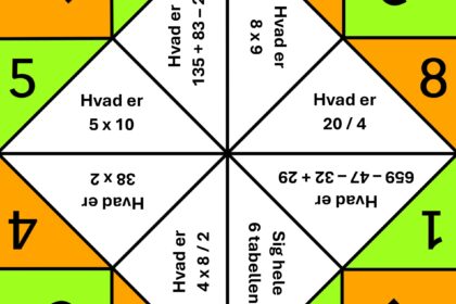 Flip flapper skabelon matematik